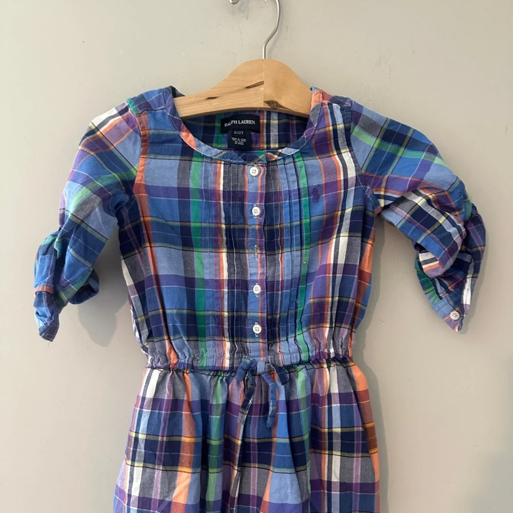 $23 ADD ON Ralph Lauren! Plaid‎ tie-waist shirt dress 2T Zara